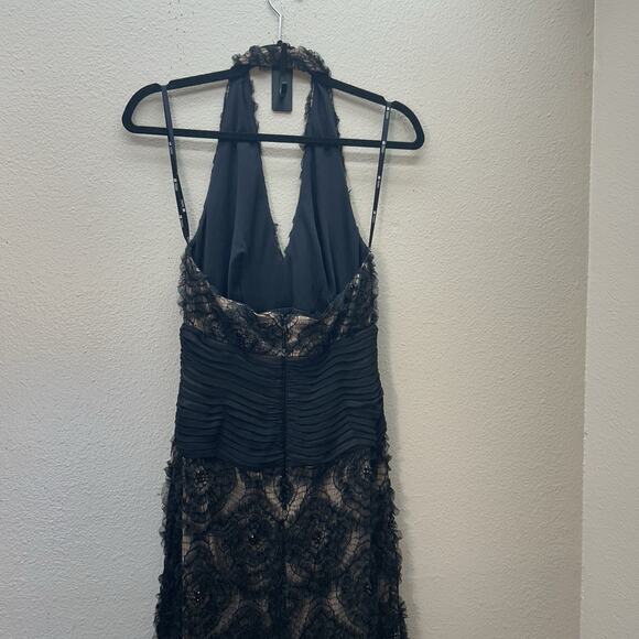 Tadashi Shoji Gown Maxi Dress SZ 4 Black-Tie Formal Wedding Whimsigoth Prom Goth - Picture 6 of 14